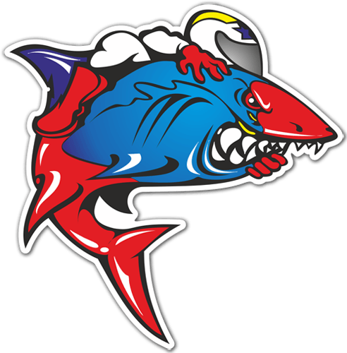 Car & Motorbike Stickers - Dibujos Del Tiburon Del Junior (492x500), Png Download