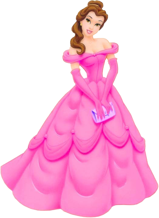 Pink Dress Clipart Barbie Gown - Cartoon Princess With Pink Dress (524x720), Png Download