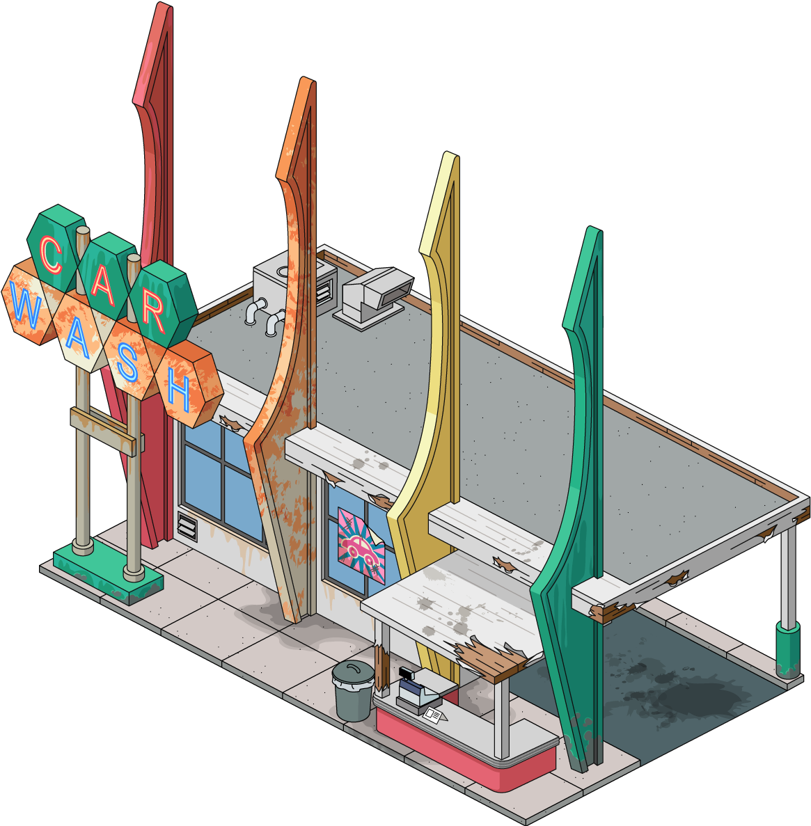 Fg Building Dilapidatedretrocarwash - Pumpkin (1217x1190), Png Download