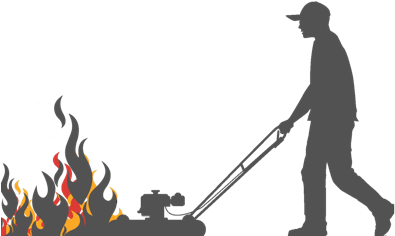 They Called Him Lawn Man - Silhouette Of A Lawnmower (410x316), Png Download