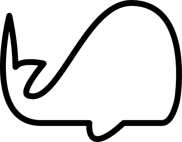 White - Whale Outline (600x468), Png Download