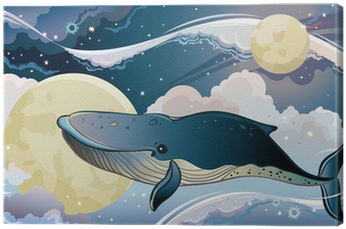 Cartoon Whale And Fantastic Sky - Whales (400x400), Png Download
