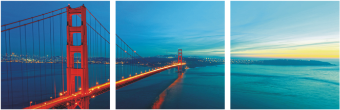 The Golden Gate 3 Piece Wall Decor Sdqz4e - Sls Vision. Bay Bridge. 48 X 16 Inches. Ready To Hang. (700x248), Png Download
