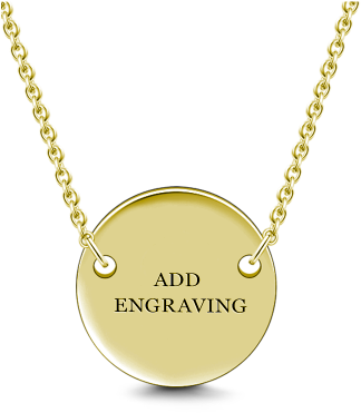Free Shipping Orders Over $49 - 14k Gold Plated Engraved Tag Necklace (400x400), Png Download