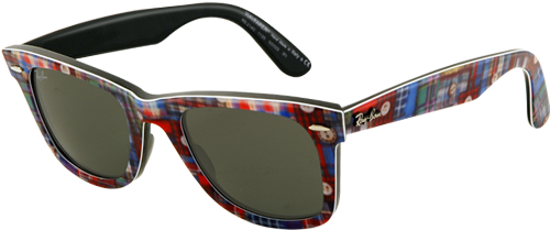 Ray Ban Rb2140 10 Original Wayfarer Patchwork Sunglasses - Ray Ban Rb2140 6066 58 (500x300), Png Download
