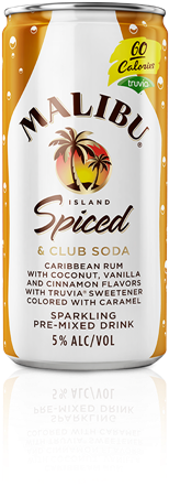 Malibu Island Spiced & Club Soda - Malibu Island Spiced Rum Liqueur (500x640), Png Download