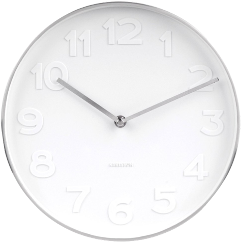 Karlsson Large Mr White Wall Clock Numbers - Karlsson Mr White Numbers Gold Clock - Small (500x500), Png Download