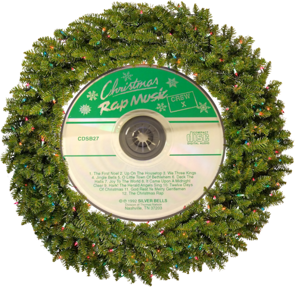 Crew X Christmas Rap Music - Wreath (600x586), Png Download