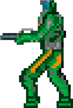 The Marines Side Breathing - Pixel Art (640x550), Png Download
