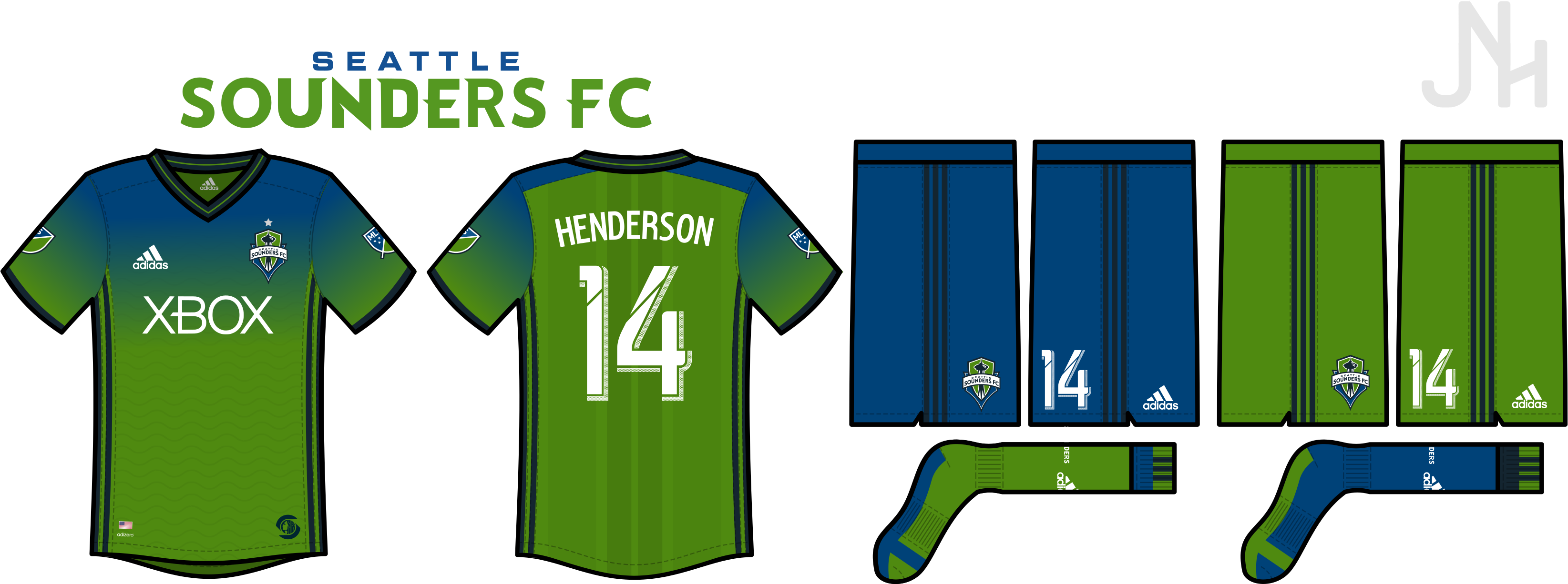 Sounders2017 - Seattle Sounders New Jersey 2018 Png (3291x1266), Png Download