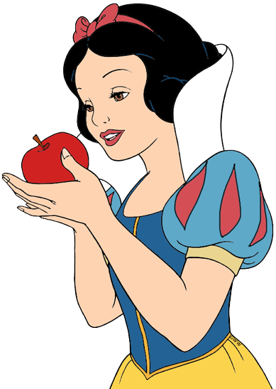Drawn Apple Snow White - Branca De Neve Com A Maça (389x547), Png Download