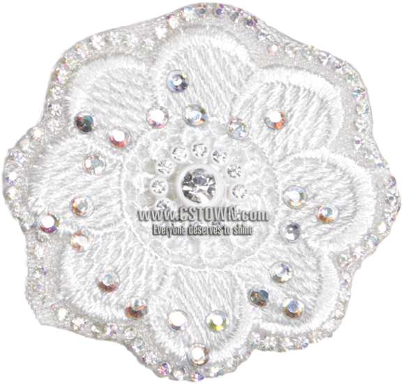 White Snow-like Embroidery Patch With Rhinestones - Embroidery (780x780), Png Download