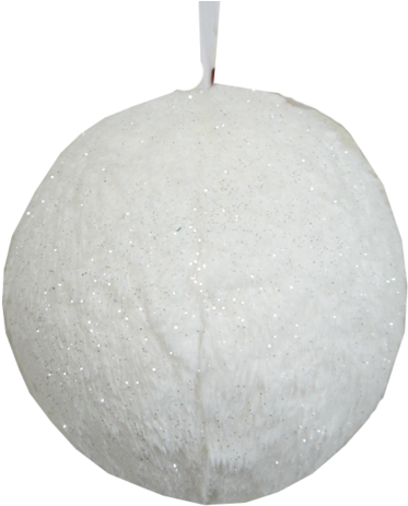 White Snow Glitter Ball Ornament - Sphere (410x480), Png Download