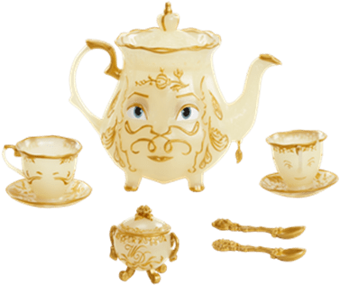 Kids Can Host An Enchanted Tea Party For Two With Mrs - Kids Tea Set In Png (467x409), Png Download