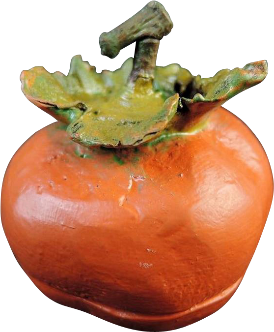 Japanese Vintage Kanshitsu Dry Lacquer Persimmon-shaped - Lacquer (674x674), Png Download