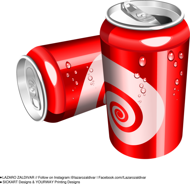 Soda Cans - Flowing Soda (622x600), Png Download