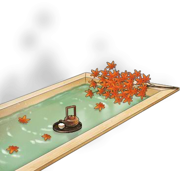 Hinoki Wood Hot Spring Bath Fall 2016 With Tea - Tea (365x347), Png Download