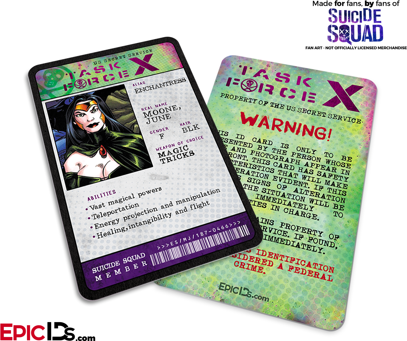 Task Force X 'suicide Squad' Classic Comic Id Card (1417x1181), Png Download
