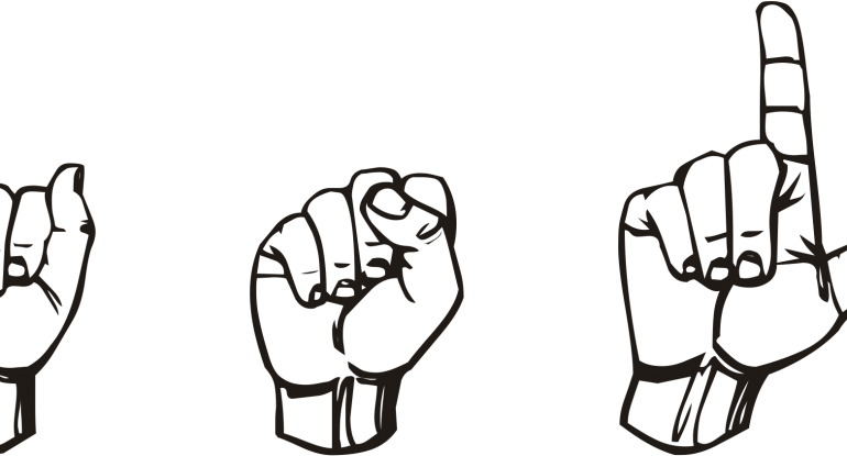 Sign Language 1a - American Sign Language Hands (770x415), Png Download