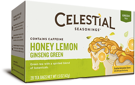 Honey Lemon Ginseng Green Tea - Celestial Seasonings Tangerine Orange Sweet Zinger (500x294), Png Download
