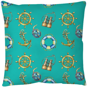Vintage Seamless Pattern With Nautical Elements, Isolated - Painting (400x400), Png Download