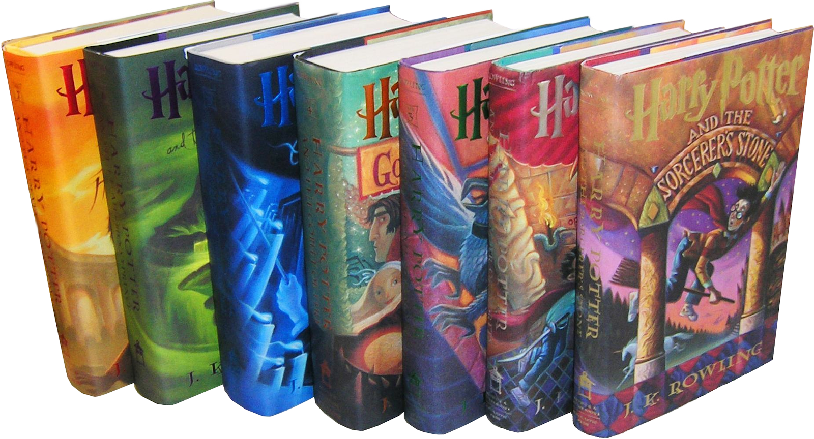 Harry Potter Us Hardcover Editions - Harry Potter Book Series (1600x864), Png Download