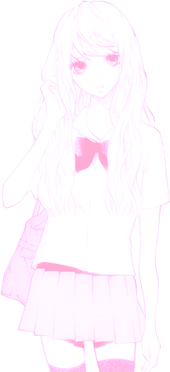 Pretty Cute Mine Manga Myedit Pink Transparent Cute - Transparent Anime Pink Girl (500x750), Png Download