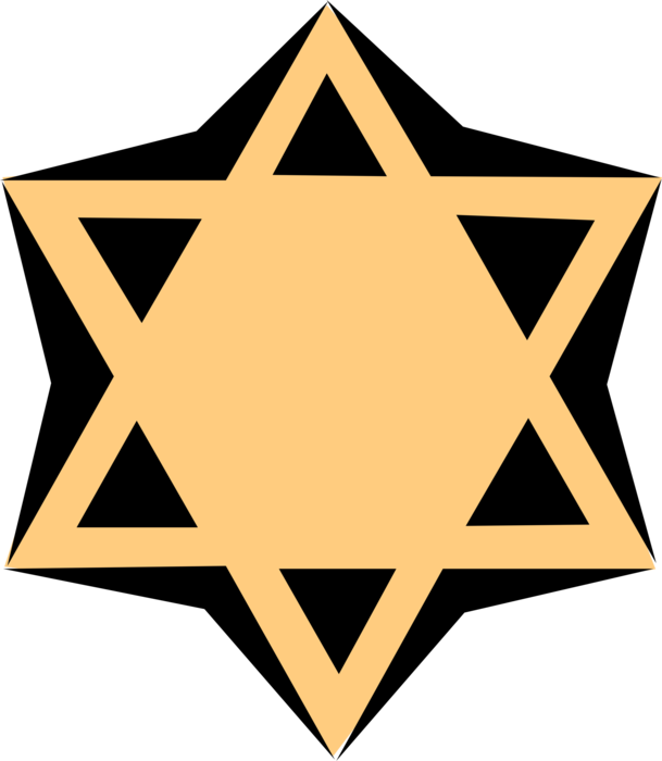 Vector Illustration Of Star Of David Shield Of David (609x700), Png Download