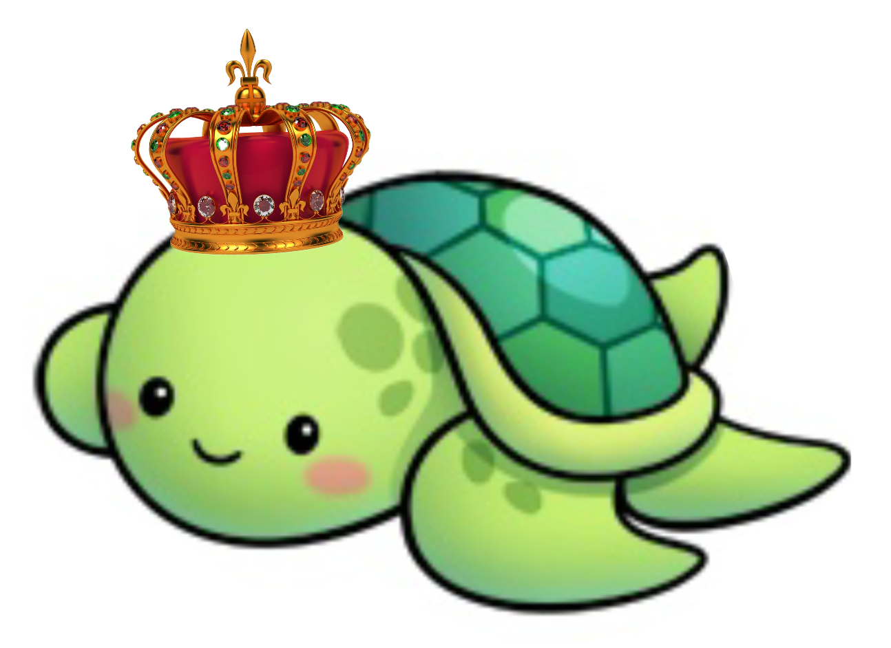 Dad Turtle Prince Family - Cute Cartoon Turtle (1294x942), Png Download