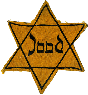 Ww Ii Star Of David With The Dutch Word For Jew With - Jewish Star Anne Frank (370x396), Png Download