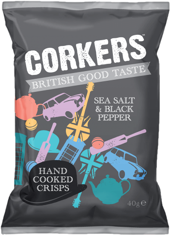 Sea Salt And Black Pepper - Corkers Chips (430x550), Png Download