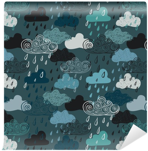 Colorful Seamless Pattern Of Rain Clouds - Sticker (400x400), Png Download