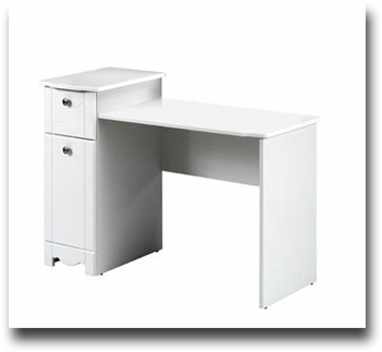 Makeup Desk - Dixie Desk / Vanity From Nexera, White (363x337), Png Download