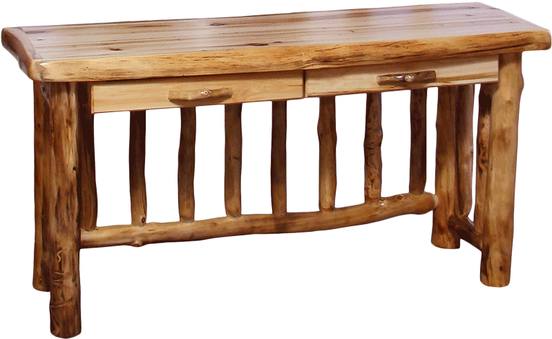 60"w Spindled Table Desk W/ Flat Front Drawers W/ Wild - Coffee Table (800x761), Png Download