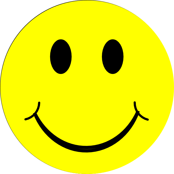 Orange Smiley Face (594x595), Png Download