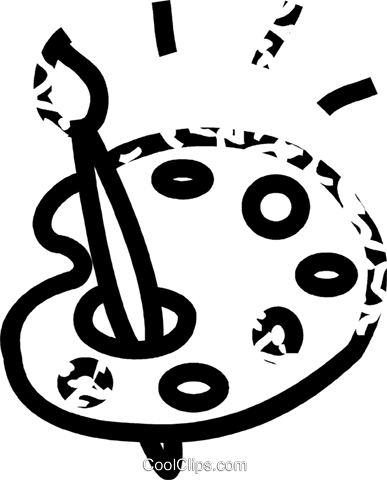 Paintbrush And Artist's Palette Royalty Free Vector (387x480), Png Download