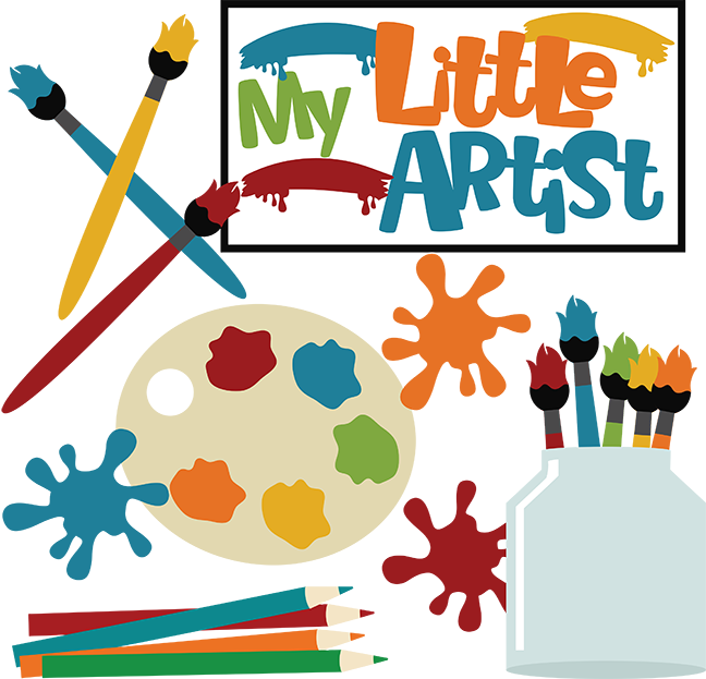 Paint Brush Clipart Cute - My Little Artist (648x623), Png Download