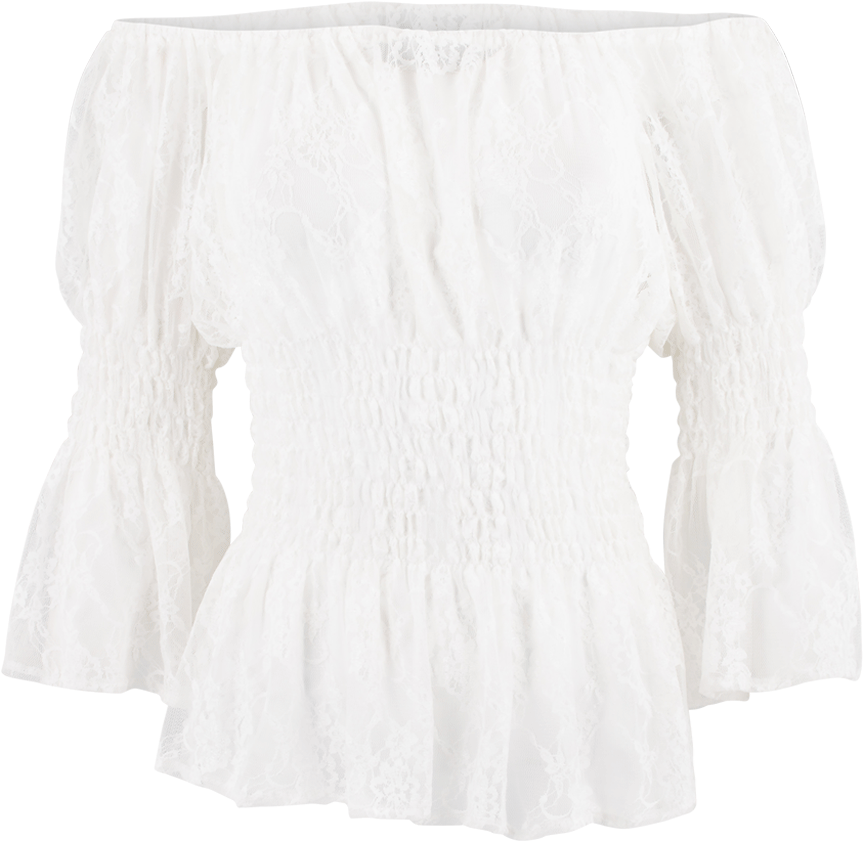 Marrika Nakk Lace Peasant Stretch Top - Cardigan (870x1280), Png Download