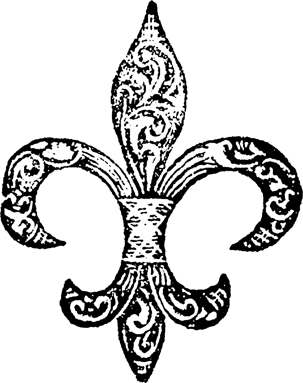 Digital Fleur De Lis Downloads - Clip Art (1300x1491), Png Download