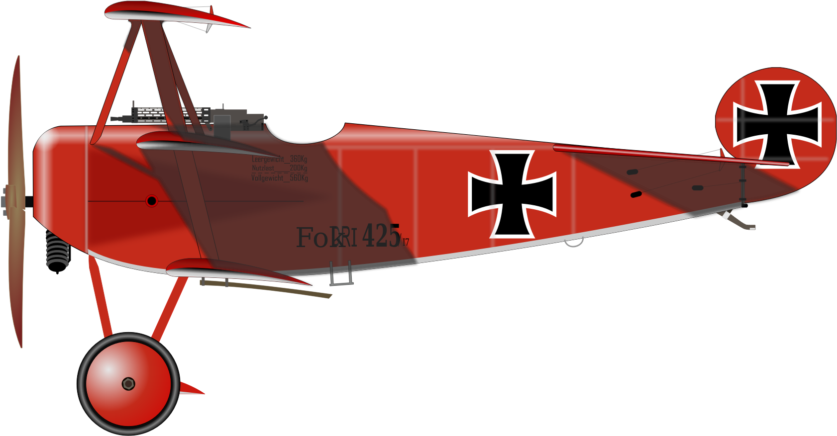 Aircraft Clipart Military Aircraft Pencil And In Color - Fokker Dr1 152 17 (1805x1013), Png Download