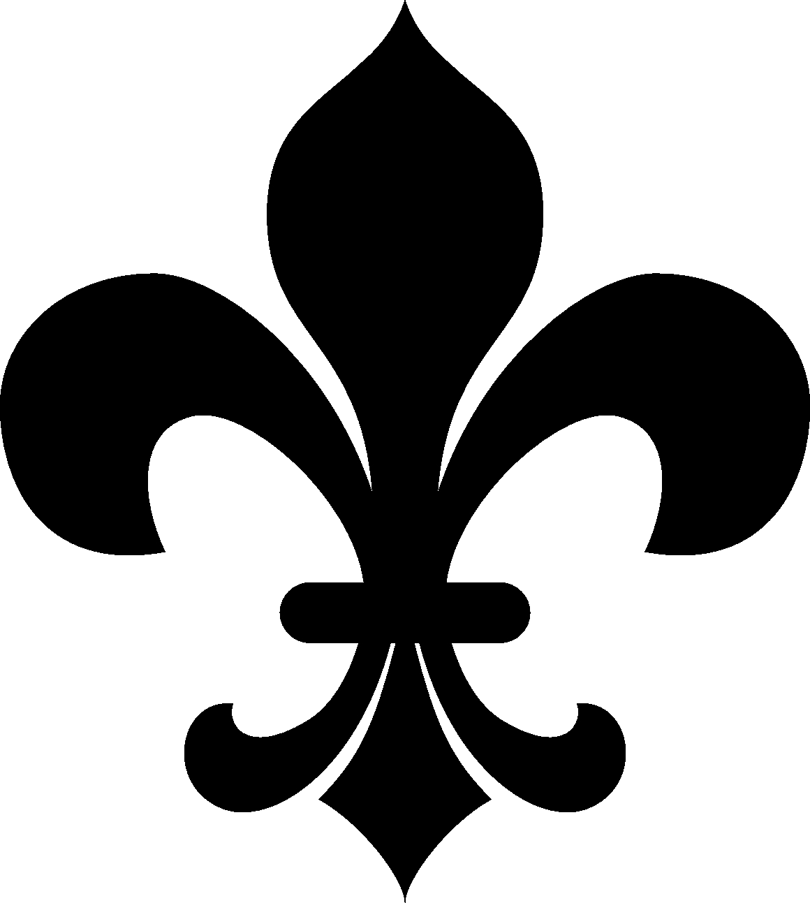 No Clipart - Fleur De Lis Black (1160x1293), Png Download