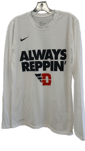 Nike Always Reppin White Long Sleeve T-shirt - Dayton Flyers (338x600), Png Download