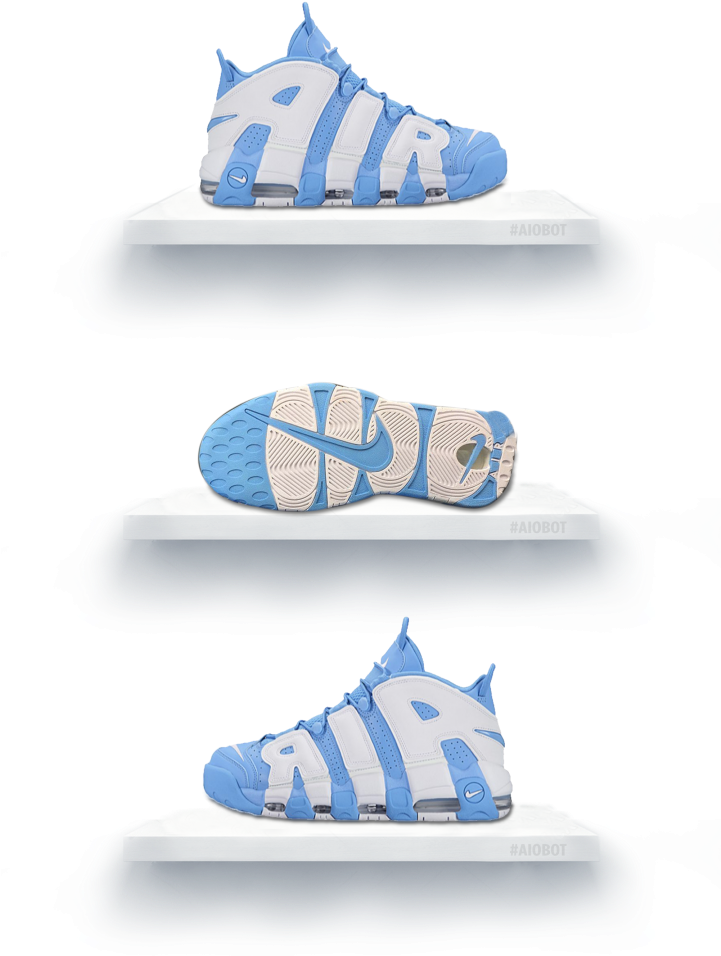 Nike Air More Uptempo University Blue White - Mens Nike Air More Uptempo - Blue/white (720x992), Png Download