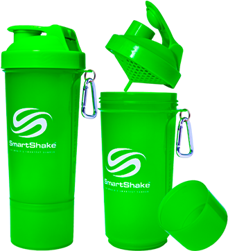Smartshake Protein Shaker Bottle - Smartshake Slim 17 Oz. Neon Shaker Bottle Neon Green (640x386), Png Download