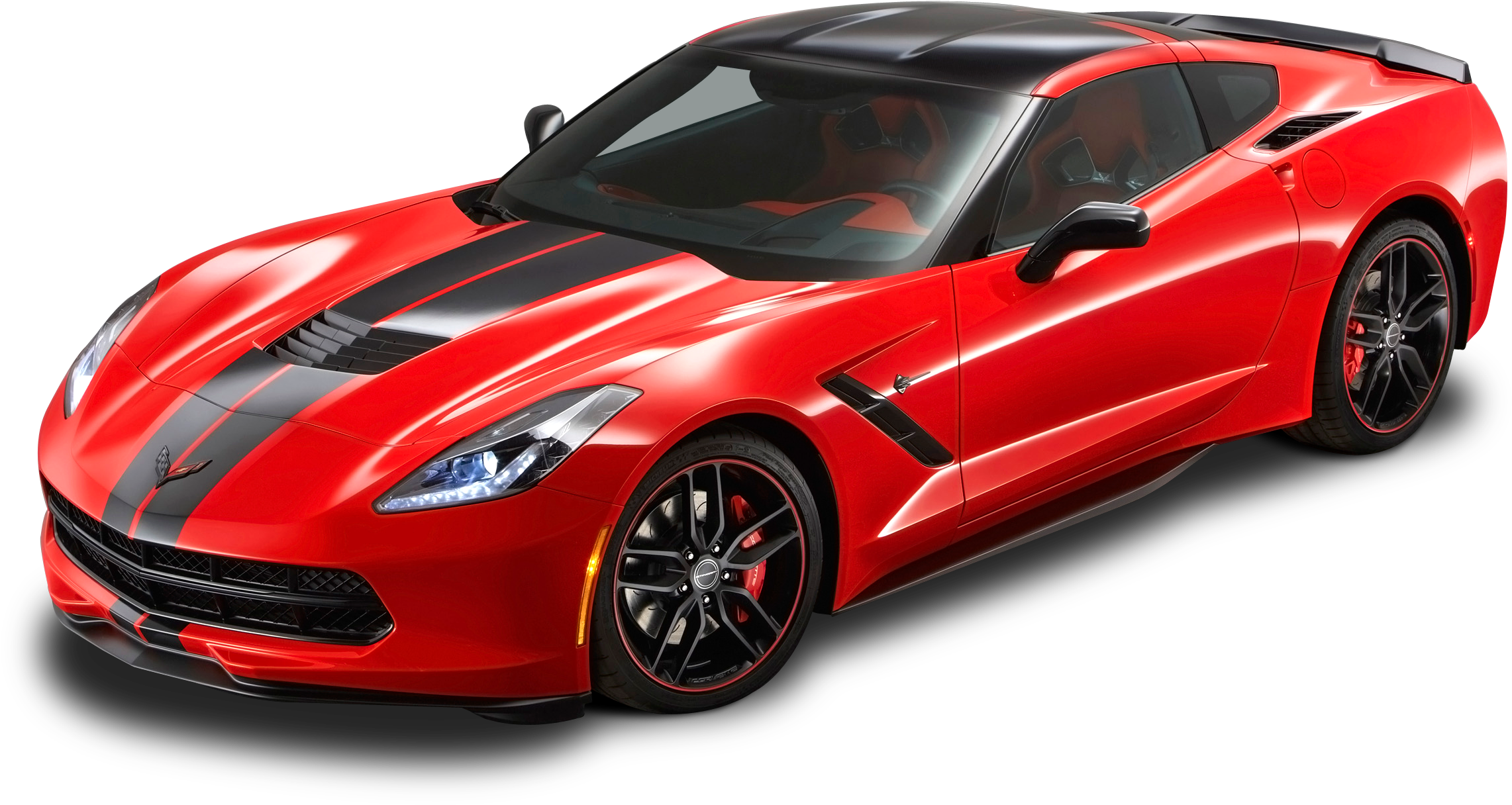 Sports Car Download Png - Red Corvette (2462x1472), Png Download