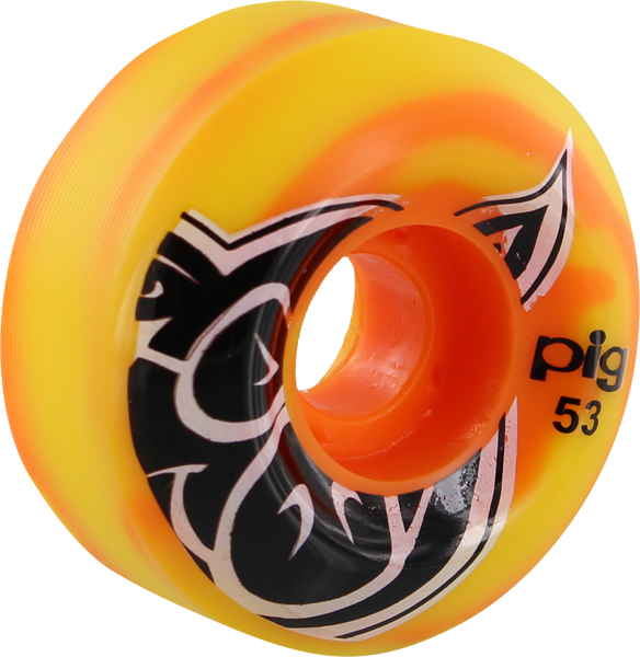 Pig Head Swirl Wheels - Pig Head Swirl Speedline Skateboard Wheels - 53mm (584x600), Png Download