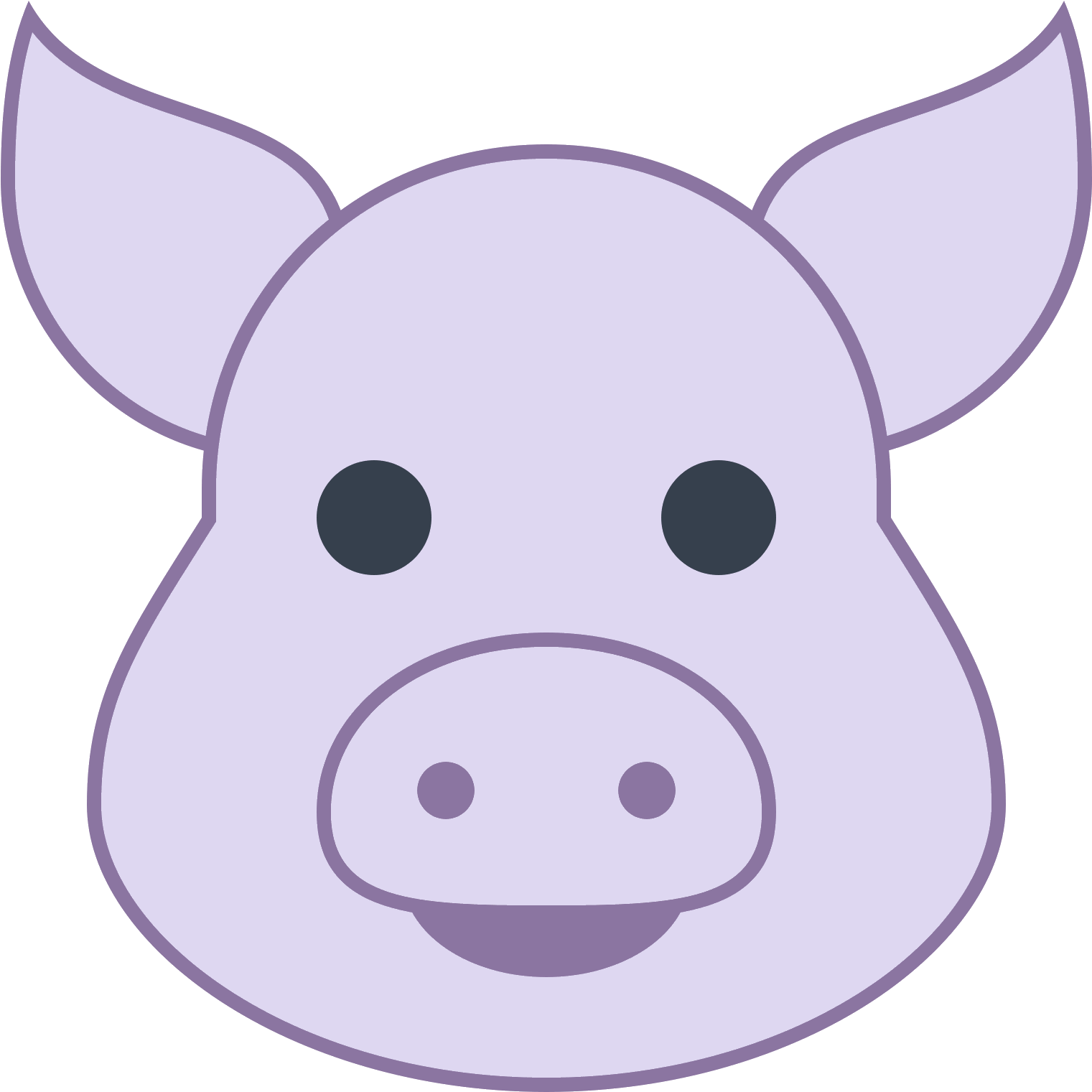 It Is A Simple Drawing Of A Pig's Head The Eyes - Cartoon (1600x1600), Png Download
