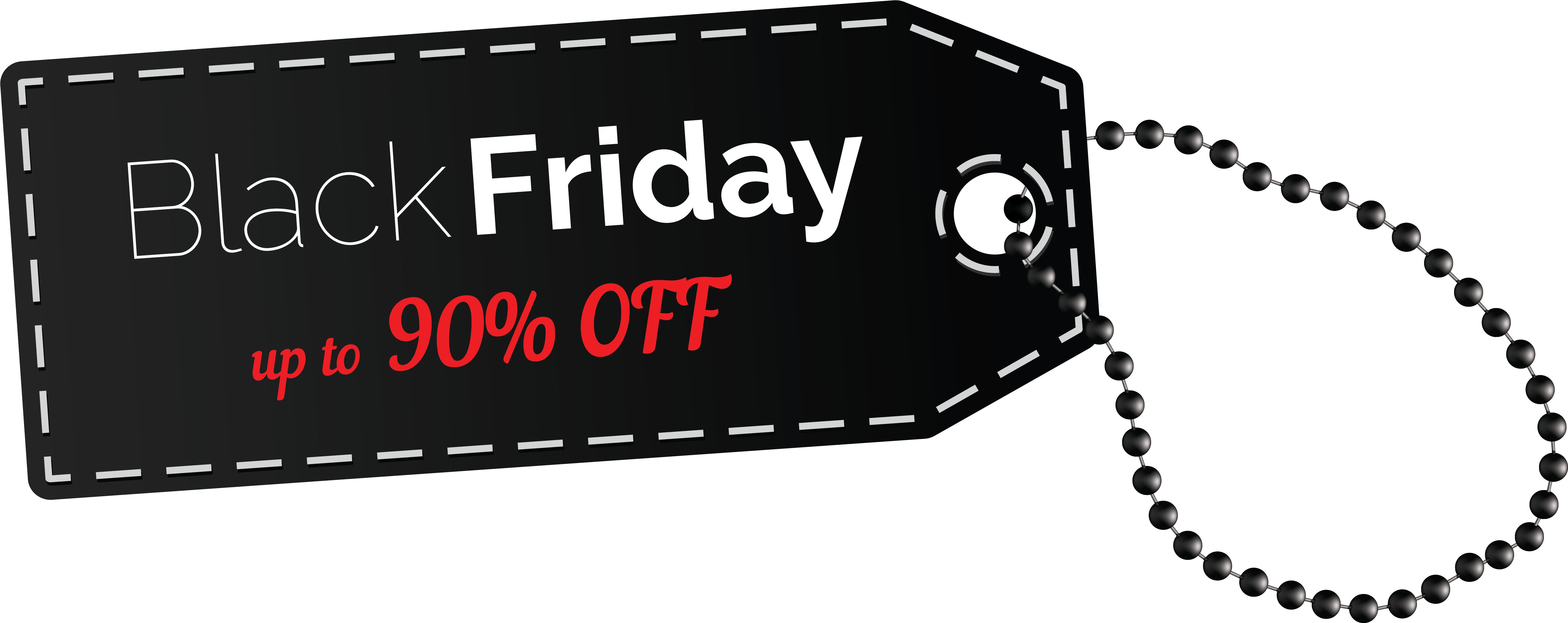Black Friday Tag Png (6060x2521), Png Download