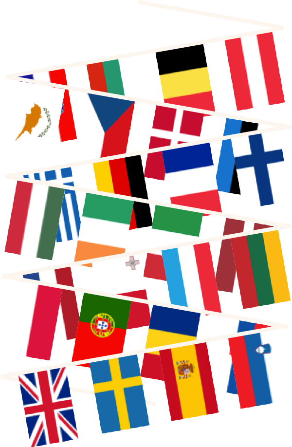 European Union Multi Nation Bunting - European Flag Bunting Png (600x918), Png Download