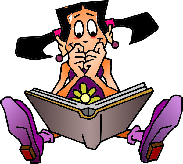 Read Book Black Hair Clip Art At Clker - Read A Book Png (600x540), Png Download